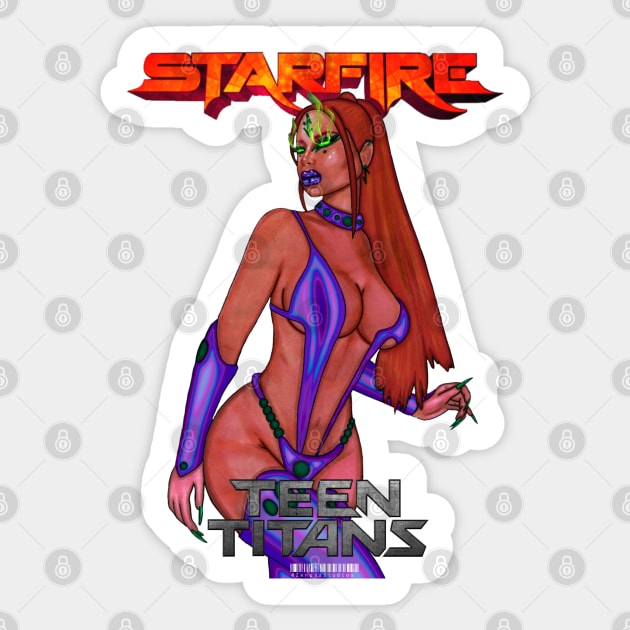 Starfire Teen Titans Sticker by Zenpaistudios